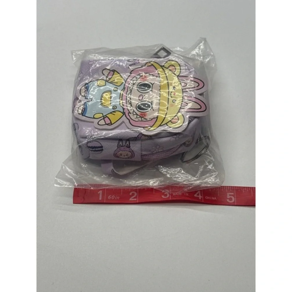 Mini Backpack Keychain‎ Plushie Lilac Cartoon Kawaii Character Bag Purse labubu